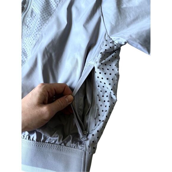 Stella McCartney x Adidas Barricade Bomber Full Zip Jacket size S Gray Silver - Picture 8 of 15